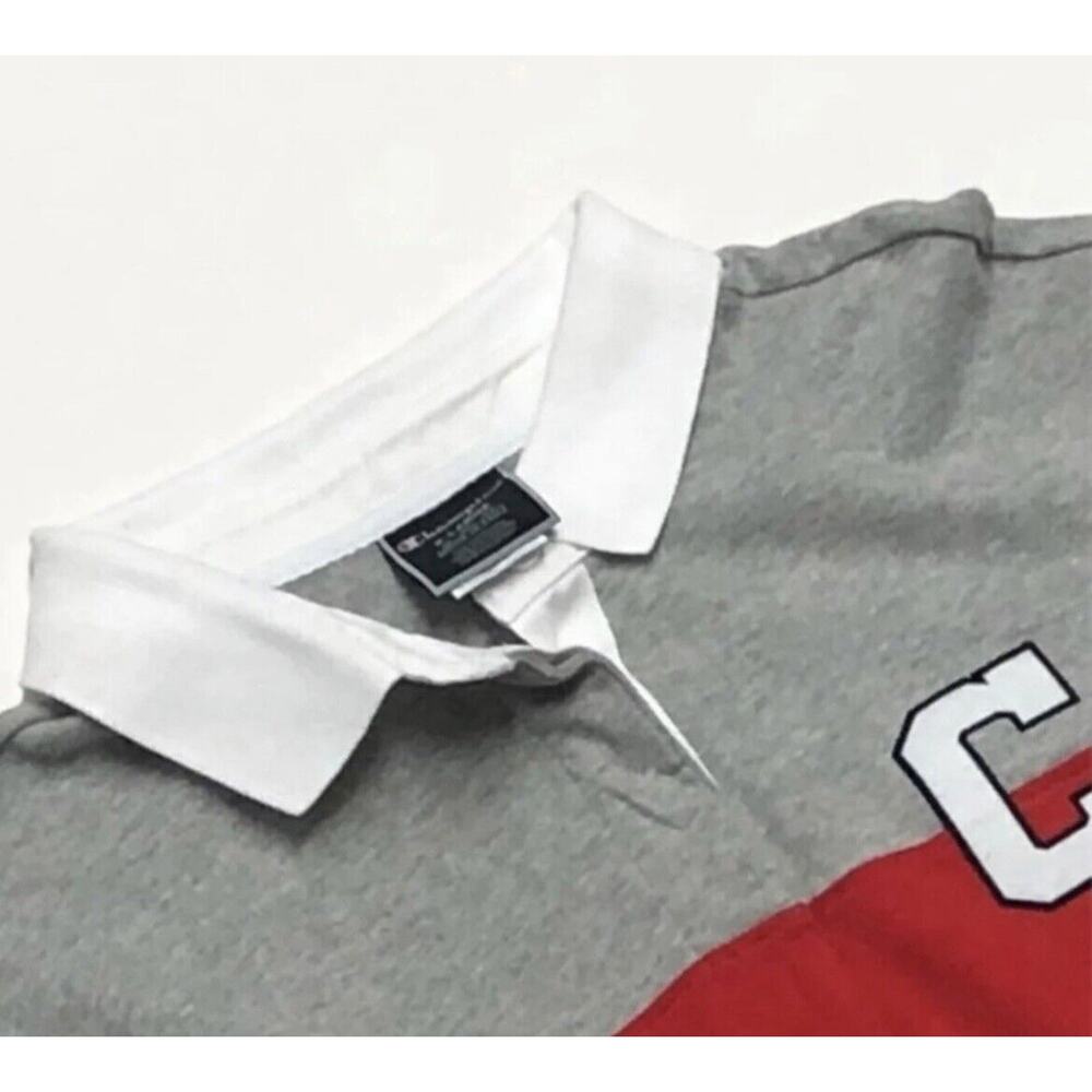 Champion Rugby Crop Top Polo Shirt Collar Womens Sz XL Colorblock Red Blue - Picture 9 of 11